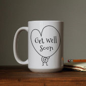 Niedliches Funny Heart Aufgehobener Charakter wird Kaffeetasse