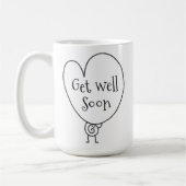 Niedliches Funny Heart Aufgehobener Charakter wird Kaffeetasse (Links)