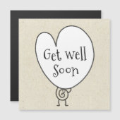 Niedliches Funny Heart Aufgehobener Charakter wird Magneteinladung (Vorne/Hinten)