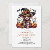 Niedliches Funny Highland Cow Halloween-Party Einladung (Vorderseite)
