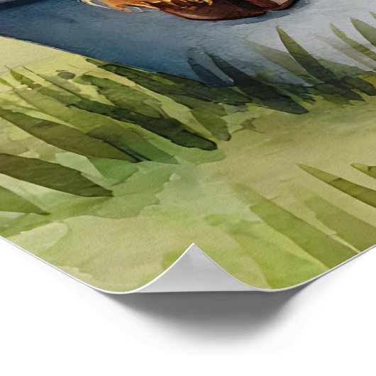 Niedliches Funny Highland Kuh Bad Wand Kunst (Ecke)