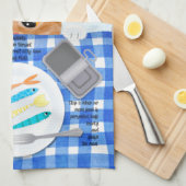 Niedliches Funny Orange Cat Frühstücksrezeptur Geschirrtuch (Viertel Falte)