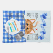 Niedliches Funny Orange Cat Frühstücksrezeptur Geschirrtuch (Horizontal)