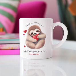 Niedliches Funny Sloth Valentine-Tagesgeschenk Kaffeetasse