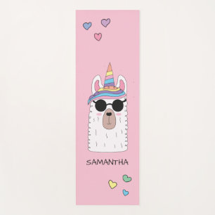 Niedliches Funny Unicorn Llamacorn Yogamatte