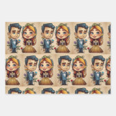 Niedliches Funny Wedple Geschenkpapier Set (Vorderseite 3)