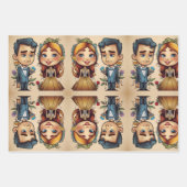 Niedliches Funny Wedple Geschenkpapier Set (Vorderseite)