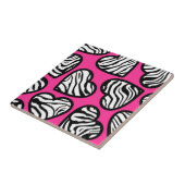 Niedliches Fuschia-Rosa-Schwarz-weißes Zebramuster Fliese (Seite)
