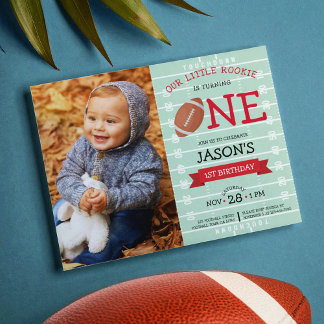 Niedliches Fußball & Ribbon Budget Foto 1. Geburts