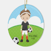 Niedliches Fußball-Spieler-personalisiertes Keramikornament (Links)