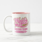 Niedliches Fußball-Team-Manager-Geschenk Zweifarbige Tasse (Links)