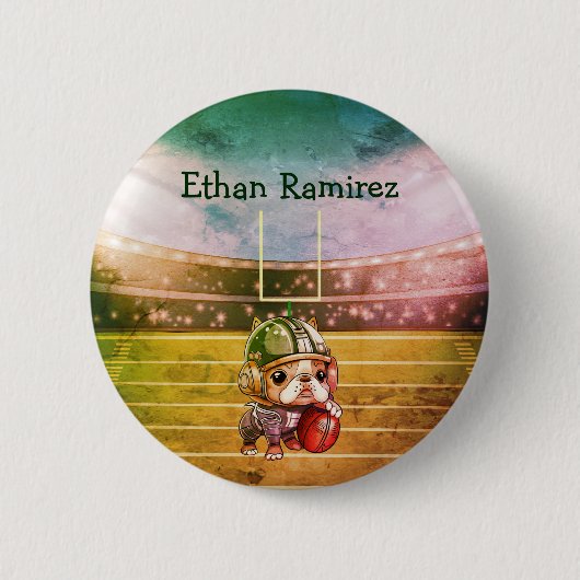 Niedliches Fußballstadion Button (Vorderseite)