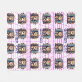 Niedliches Gamer Cat Blue Muster Fleecedecke (Vorderseite (Horizontal))