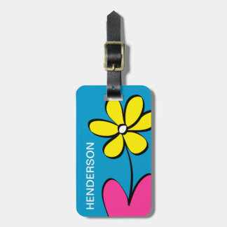 Niedliches Gänseblümchen-personalisierter Gepäckanhänger