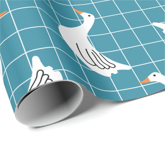 Niedliches Gänsewackelpapier Geschenkpapier (Rolleneckpunkt)