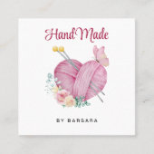 Niedliches Garn Knitternadeln Quadratische Visitenkarte (Vorderseite)