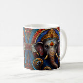 Niedliches Garnesh God Blue Mosaic-Hartglas Kaffeetasse (VorderseiteRechts)
