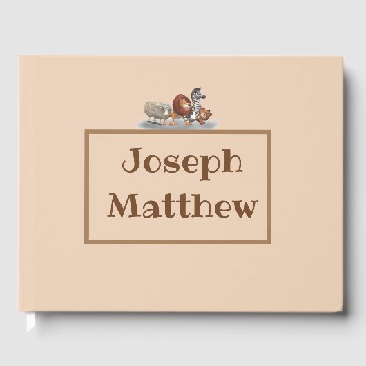 Niedliches Gästebuch mit ausgestopftem Tier (Vorderseite)