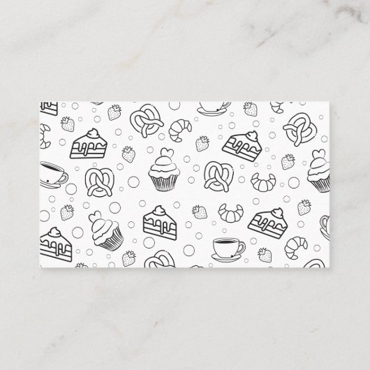 Niedliches Gebäck Konditorei Kaffee Shop QR Code Treuekarte (Rückseite)