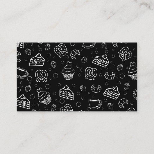 Niedliches Gebäck Konditorei Kaffee Shop QR Code Treuekarte (Rückseite)