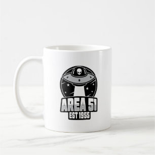 Niedliches Gebiet 51 Alien Spacehip Retro Kaffeetasse