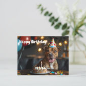 Niedliches Geburtstagsdesign von Staffordshire Bul Postkarte (Stehend Vorderseite)