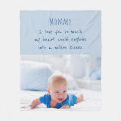 Niedliches Gedicht für Mama - Blue Baby Foto Fleecedecke (Vorderseite)