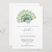 Niedliches Gedicht für Pfauenmädchen Einladung zur (Vorne/Hinten)