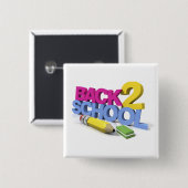 niedliches gefärbt zurück zu Schulknopf Button (Vorne & Hinten)