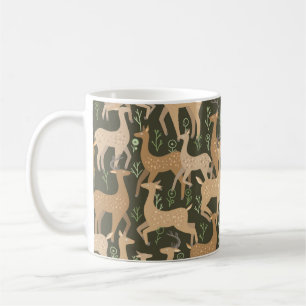 Niedliches, geflochtenes Hirsch flach handgezogen, Kaffeetasse