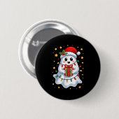 Niedliches Geist Lichter Tree Cake Frohe Weihnacht Button (Vorne & Hinten)