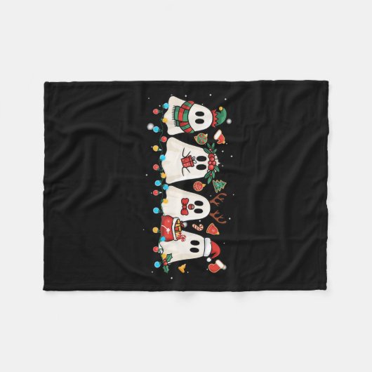 Niedliches Geist Lichter Tree Cake Frohe Weihnacht Fleecedecke (Vorderseite (Horizontal))