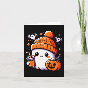 Niedliches Geist trinken Kaffee Halloween Kaffeemü Karte