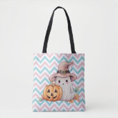Niedliches Geist und Jack-O' Lantern Halloween Tasche (Vorderseite)