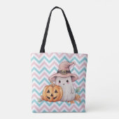 Niedliches Geist und Jack-O' Lantern Halloween Tasche (Rückseite)