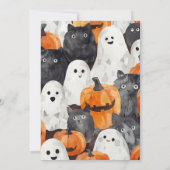 Niedliches Geisterkind zu Halloween Einladung (Rückseite)