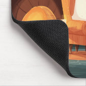 Niedliches Geisterlesen an einem gemütlichen Kamin Mousepad (Ecke)