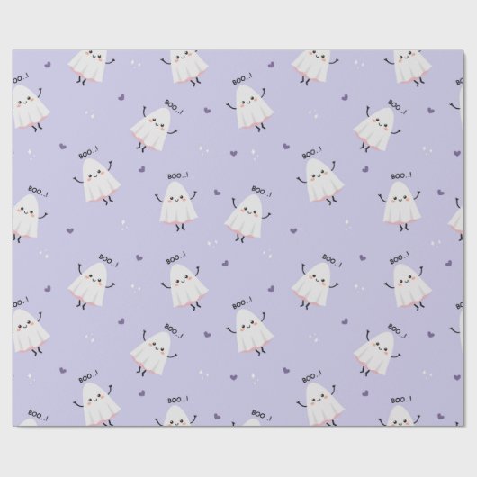 Niedliches Geistermuster mit "Boo"! Text zu Lavend Geschenkpapier (Flach)