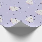 Niedliches Geistermuster mit "Boo"! Text zu Lavend Geschenkpapier (Ecke)