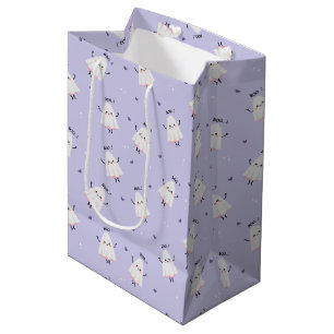 Niedliches Geistermuster mit "Boo"! Text zu Lavend Mittlere Geschenktüte