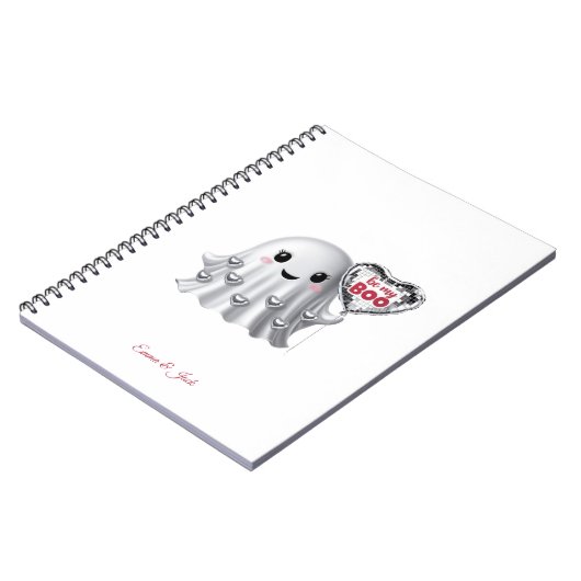 Niedliches Geisterromantisches Muster Notizblock (Linke Seite)