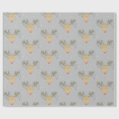 Niedliches geknacktes Rentier Retro Weihnachtsstri Geschenkpapier (Flach)