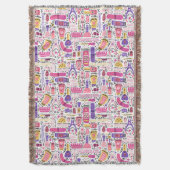 Niedliches Gekritzel-Maniküre-Muster Decke (Vorderseite Vertikal)