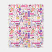 Niedliches Gekritzel-Maniküre-Muster Fleecedecke (Vorderseite)