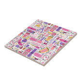 Niedliches Gekritzel-Maniküre-Muster Fliese (Seite)