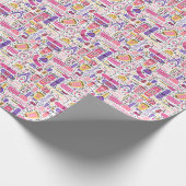 Niedliches Gekritzel-Maniküre-Muster Geschenkpapier (Ecke)