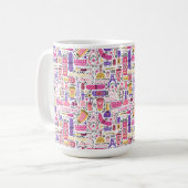 Niedliches Gekritzel-Maniküre-Muster Kaffeetasse (Vorderseite Links)