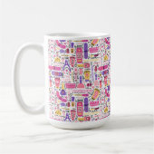 Niedliches Gekritzel-Maniküre-Muster Kaffeetasse (Links)