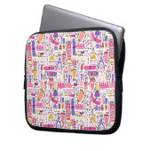 Niedliches Gekritzel-Maniküre-Muster Laptopschutzhülle (Vorderseite Links)