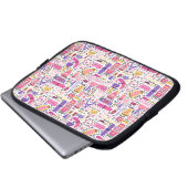 Niedliches Gekritzel-Maniküre-Muster Laptopschutzhülle (Vorne Knopf)